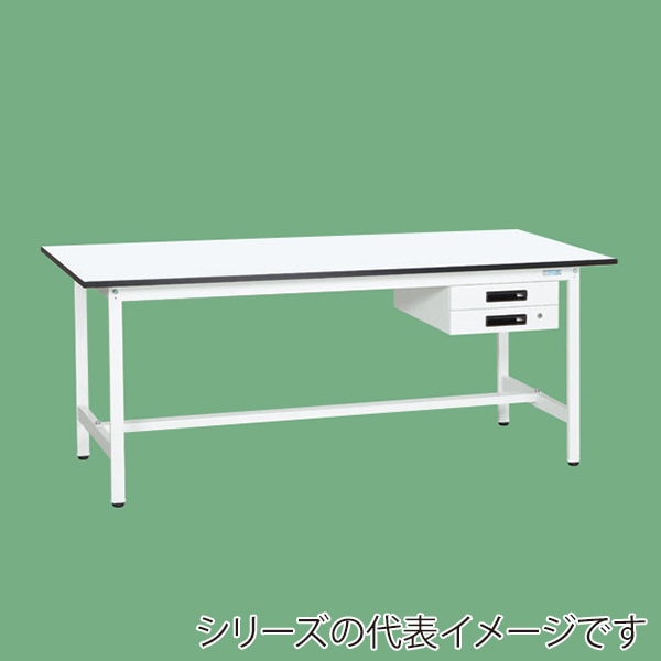 サカエ 軽量作業台　KAタイプ　キャビネット2段付 パールホワイト KA-097BMW 1台（ご注文単位1台）【直送品】