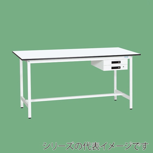サカエ 軽量立作業台　KADタイプ　キャビネット2段付 パールホワイト KAD-129BMW 1台（ご注文単位1台）【直送品】
