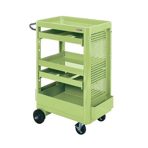 サカエ ニューツールワゴン ゴム車 グリーン NTW-640 1台(ご注文単位1台)【直送品】