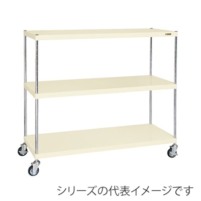 サカエ ニューCSパールキャスターラック　3段 ゴム車　アイボリー CSPRA-1113RI 1台（ご注文単位1台）【直送品】