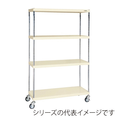 サカエ ニューCSパールキャスターラック　4段 ナイロンウレタン車　アイボリー CSPRA-3124RNUI 1台（ご注文単位1台）【直送品】