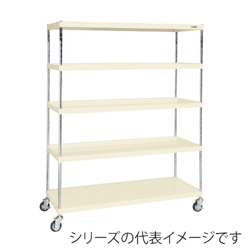 サカエ ニューCSパールキャスターラック　5段 ナイロンウレタン車　アイボリー CSPRA-3225RNUI 1台（ご注文単位1台）【直送品】