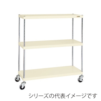 サカエ ニューCSパールキャスターラック　3段 ナイロンウレタン車　アイボリー CSPRA-1313RNUI 1台（ご注文単位1台）【直送品】