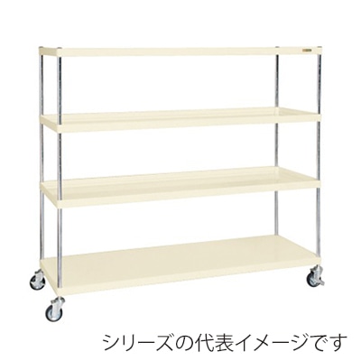 サカエ ニューCSパールキャスターラック　4段 ナイロンウレタン車　アイボリー CSPRA-2314RNUI 1台（ご注文単位1台）【直送品】
