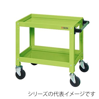 サカエ ニューCSスペシャルワゴン　2段 ゴム車　グリーン CSSA-606 1台（ご注文単位1台）【直送品】