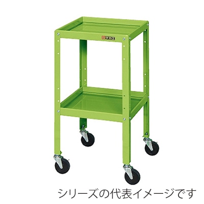 サカエ ニューCSツールワゴン　2段 ゴム車　グリーン CSLA-4072 1台（ご注文単位1台）【直送品】