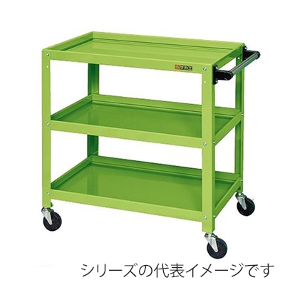 サカエ ニューCSツールワゴン　3段 ゴム車　グリーン CSLA-7073 1台（ご注文単位1台）【直送品】