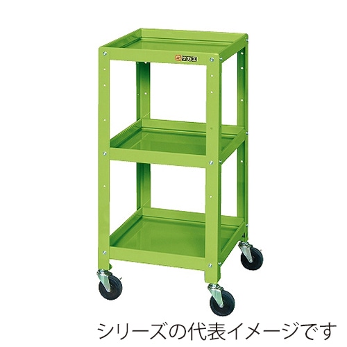 サカエ ニューCSツールワゴン　3段 ゴム車　グリーン CSLA-3883 1台（ご注文単位1台）【直送品】