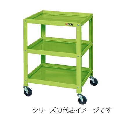 サカエ ニューCSツールワゴン　3段 ゴム車　グリーン CSLA-5483 1台（ご注文単位1台）【直送品】