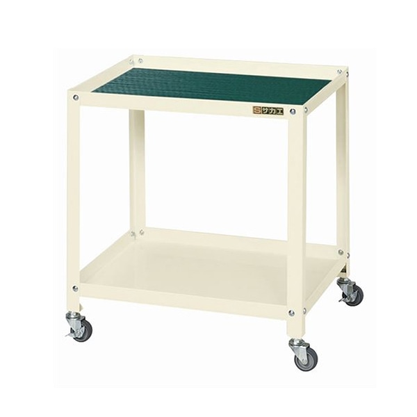 サカエ スペシャルワゴン　SPFタイプ　2段　マット付 エラストマー車　アイボリー SPF-02LI 1台（ご注文単位1台）【直送品】