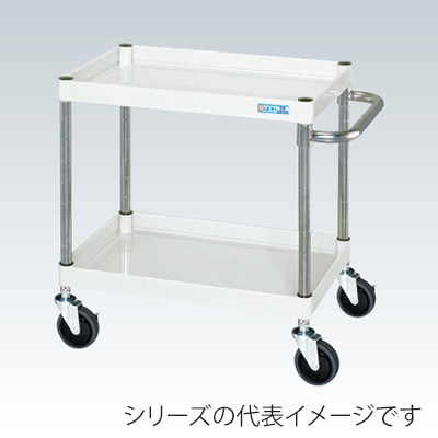 サカエ CSパールワゴン　中量　2段 サイレントエラストマー車　パールホワイト CSP-6062SEW 1台（ご注文単位1台）【直送品】