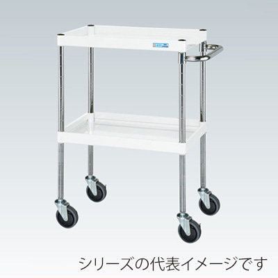 サカエ CSパールワゴン　中量　2段 サイレントエラストマー車　パールホワイト CSP-6082SEW 1台（ご注文単位1台）【直送品】