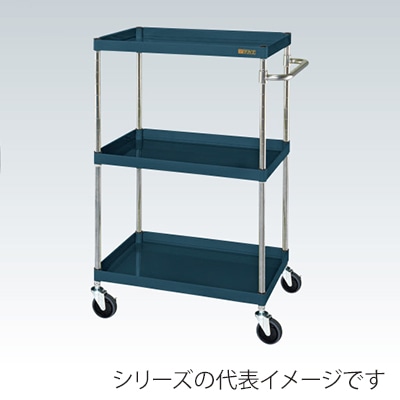 サカエ CSパールワゴン　中量　3段 サイレントエラストマー車　ダークグレー CSP-60123SED 1台（ご注文単位1台）【直送品】