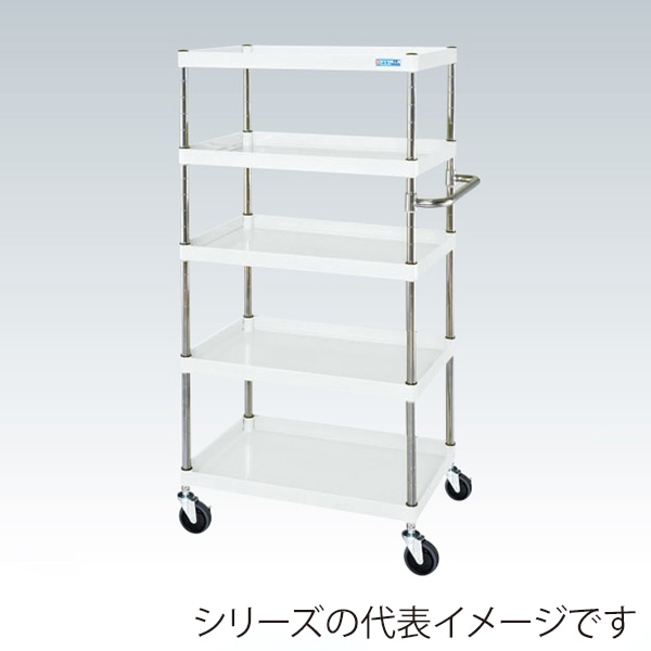 サカエ CSパールワゴン　中量　5段 サイレントエラストマー車　パールホワイト CSP-75155SEW 1台（ご注文単位1台）【直送品】