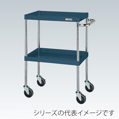 サカエ CSパールワゴン　中量　2段 サイレントエラストマー車　ダークグレー CSP-7582SED 1台（ご注文単位1台）【直送品】