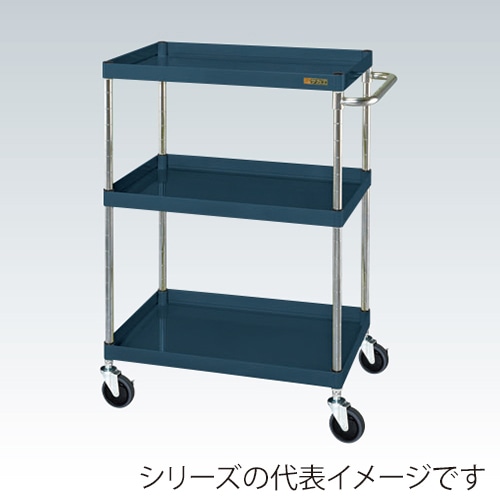 サカエ CSパールワゴン　中量　3段 サイレントエラストマー車　ダークグレー CSP-75113SED 1台（ご注文単位1台）【直送品】