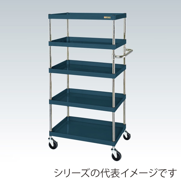 サカエ CSパールワゴン　中量　5段 サイレントエラストマー車　ダークグレー CSP-75155SED 1台（ご注文単位1台）【直送品】