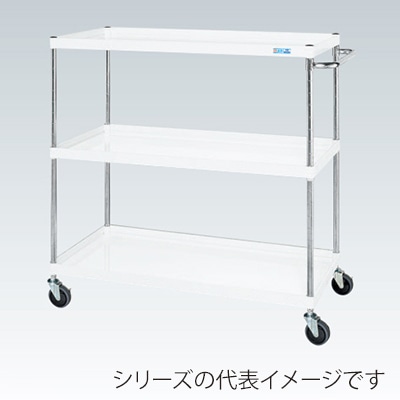 サカエ CSパールワゴン　中量　3段 サイレントエラストマー車　パールホワイト CSP-12123SEW 1台（ご注文単位1台）【直送品】