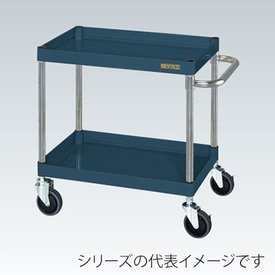 サカエ CSパールワゴン　中量　2段　直進安定金具付 サイレントエラストマー車　ダークグレー CSP-6062YSED 1台（ご注文単位1台）【直送品】