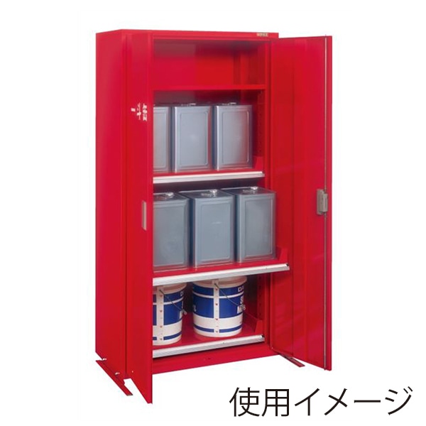 サカエ 一斗缶・ペール缶保管庫 レッド KU-90ITK 1台(ご注文単位1台)【直送品】