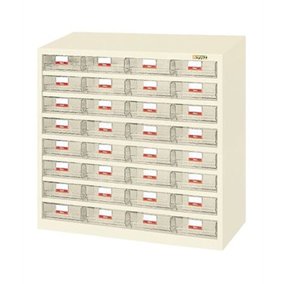 サカエ ハニーケース 樹脂ボックス32個 アイボリー HFW-326TLI 1台(ご注文単位1台)【直送品】