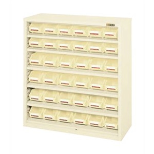 サカエ コンテナラックケース パーツボックス36個 アイボリー SCR-9LI 1台(ご注文単位1台)【直送品】