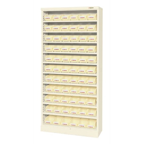 サカエ コンテナラックケース パーツボックス66個 アイボリー SCR-18MI 1台(ご注文単位1台)【直送品】