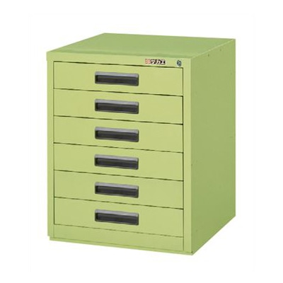サカエ NKLキャビネット　引出し6段 グリーン NKL-66 1台（ご注文単位1台）【直送品】
