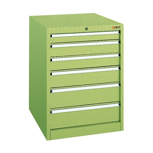 サカエ SKBキャビネット 引出し10段 グリーン SKB-806W 1台(ご注文単位1台)【直送品】