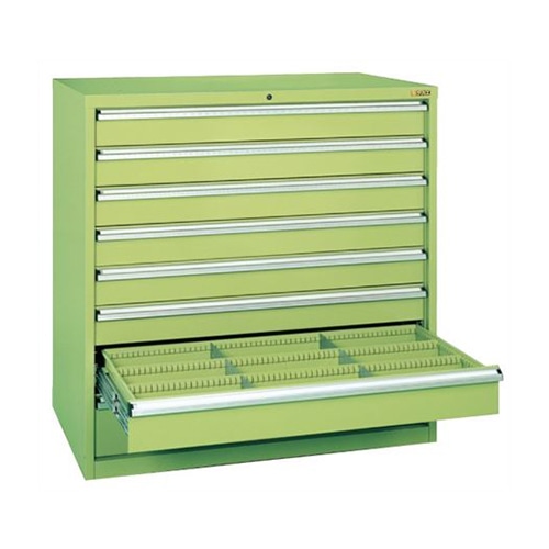 サカエ ワイドキャビネット WYタイプ 引出し8段 グリーン WY-8A 1台(ご注文単位1台)【直送品】