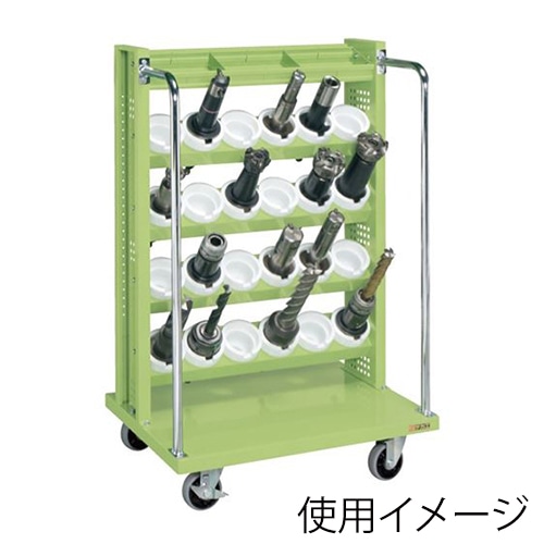 サカエ ツーリングワゴン UT-50×24個 4輪自在 トレー付 グリーン TLR-35AT 1台(ご注文単位1台)【直送品】