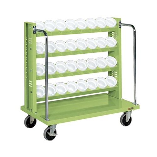 サカエ ツーリングワゴン UT-50×24個 自在+固定 グリーン TLR-24AJK 1台(ご注文単位1台)【直送品】