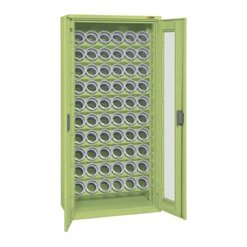 サカエ 大型ツーリング保管庫 AS-50×60個 扉付き グリーン TLG-AS73A 1台(ご注文単位1台)【直送品】