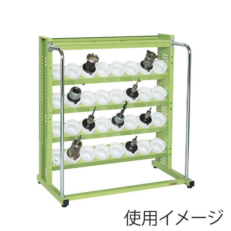 サカエ ツーリングラック UT-50×40個 トレー付 グリーン TLN-25ANT 1台(ご注文単位1台)【直送品】