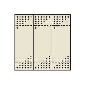 サカエ パンチングウォールシステム　スチール製　壁取付型 パネル3枚　アイボリー PO-303LN 1台（ご注文単位1台）【直送品】