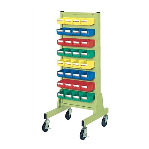 サカエ パネルハンガー 移動式片面 パーツボックス32個 グリーン ZBS-5Y 1台(ご注文単位1台)【直送品】