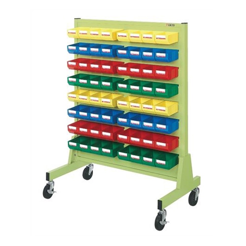 サカエ パネルハンガー 移動式片面 パーツボックス64個 グリーン ZAS-5Y 1台(ご注文単位1台)【直送品】