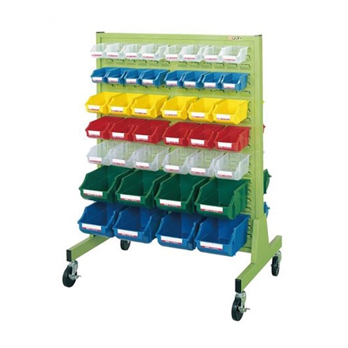 サカエ パネルハンガー 移動式両面 パーツボックス84個 グリーン NFP-522ZCW 1台(ご注文単位1台)【直送品】