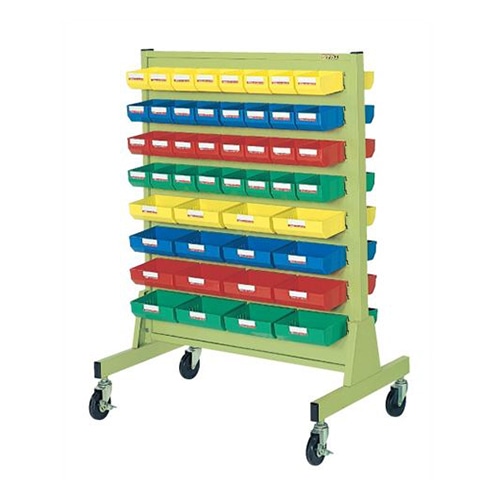 サカエ パネルハンガー 移動式両面 パーツボックス96個 グリーン ZAW-8Y 1台(ご注文単位1台)【直送品】