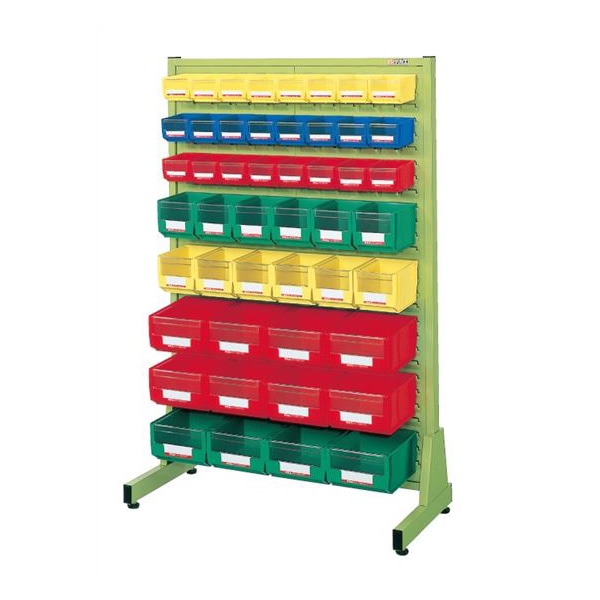 サカエ パネルハンガー 固定式片面 パーツボックス48個 グリーン NFP-128 1台(ご注文単位1台)【直送品】