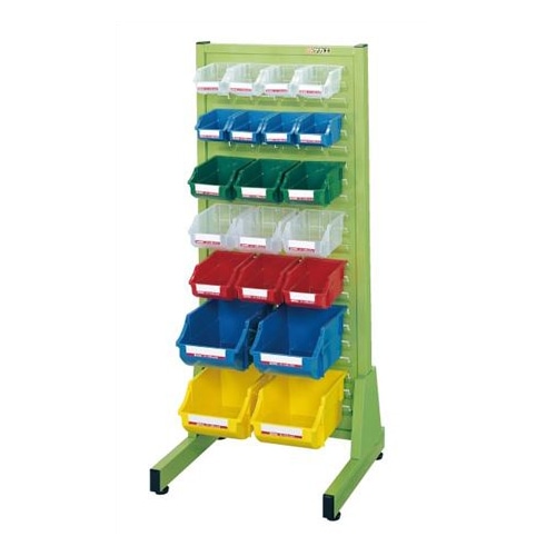 サカエ パネルハンガー 固定式片面 パーツボックス21個 グリーン NFP-22Z 1台(ご注文単位1台)【直送品】