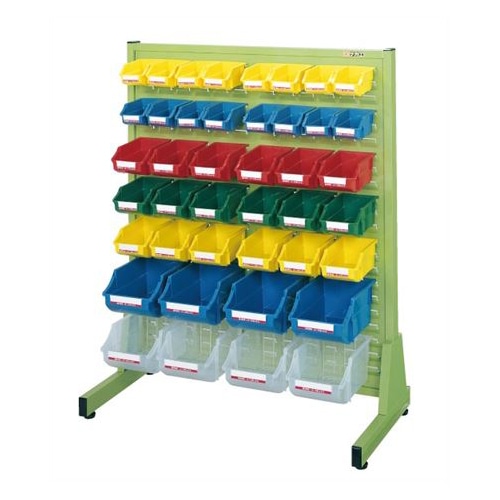 サカエ パネルハンガー 固定式片面 パーツボックス42個 グリーン NFP-122Z 1台(ご注文単位1台)【直送品】