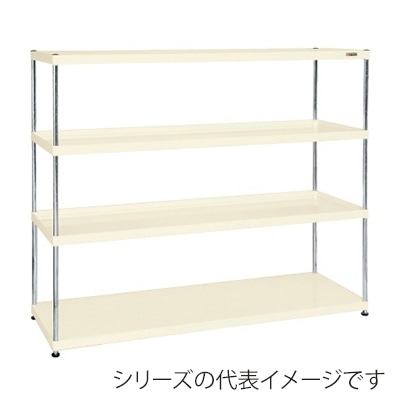 サカエ ニューCSパールラック 4段 固定式 間口1800mm アイボリー CSPRA-2324I 1台(ご注文単位1台)【直送品】
