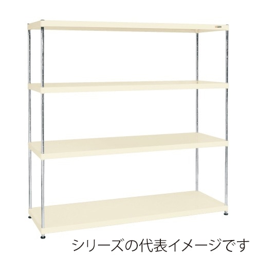 サカエ ニューCSパールラック 4段 固定式 間口1800mm アイボリー CSPRA-3314I 1台(ご注文単位1台)【直送品】
