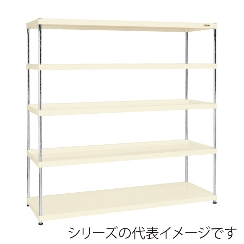 サカエ ニューCSパールラック 5段 固定式 間口1800mm アイボリー CSPRA-3325I 1台(ご注文単位1台)【直送品】