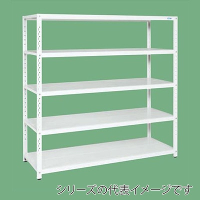 サカエサカエラック 5段 固定式 間口1500mm パールホワイト STN1-1518W 1台(ご注文単位1台)【直送品】