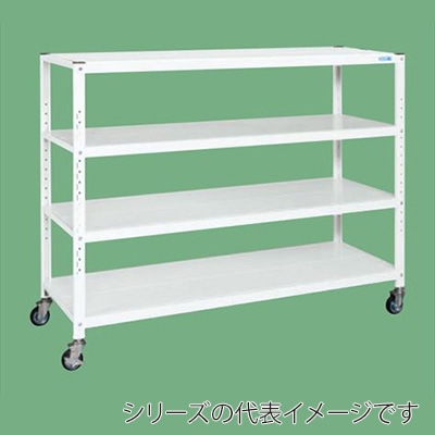 サカエサカエキャスターラック　4段 ゴム車　パールホワイト STN2-1812RW 1台（ご注文単位1台）【直送品】