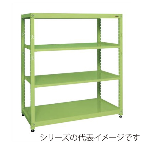 サカエ RKラック　単体　4段 間口1500mm　グリーン RKN-5784 1台（ご注文単位1台）【直送品】