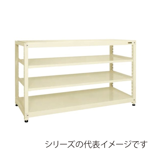サカエ RKラック 単体 4段 間口1800mm アイボリー RKN-8724I 1台(ご注文単位1台)【直送品】