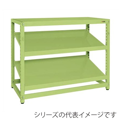 サカエ RKラック 傾斜棚2段タイプ 単体 間口1500mm グリーン RKN-5653S 1台(ご注文単位1台)【直送品】